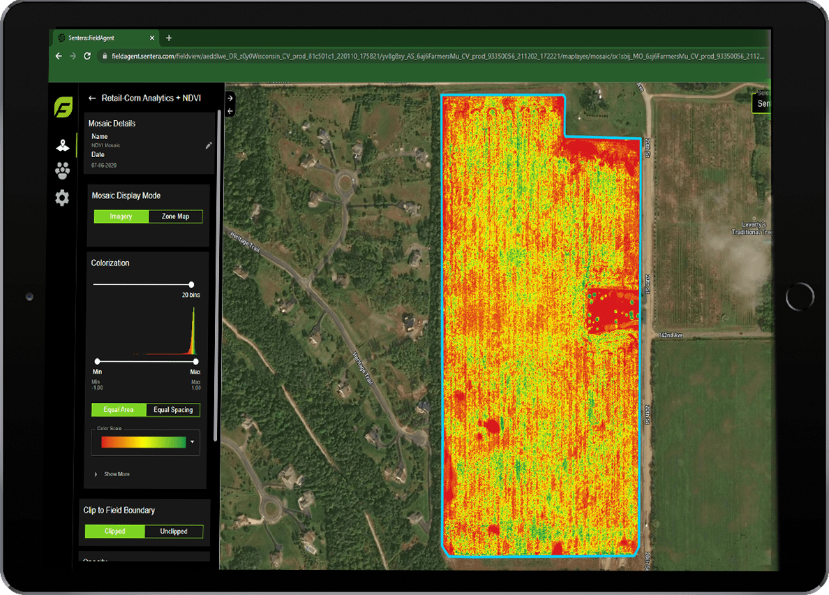 NDVI Mosaic in FieldAgent