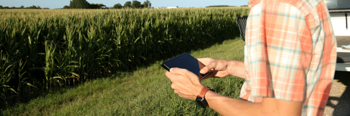 Using an iPad in the field, Flight Services from Sentera