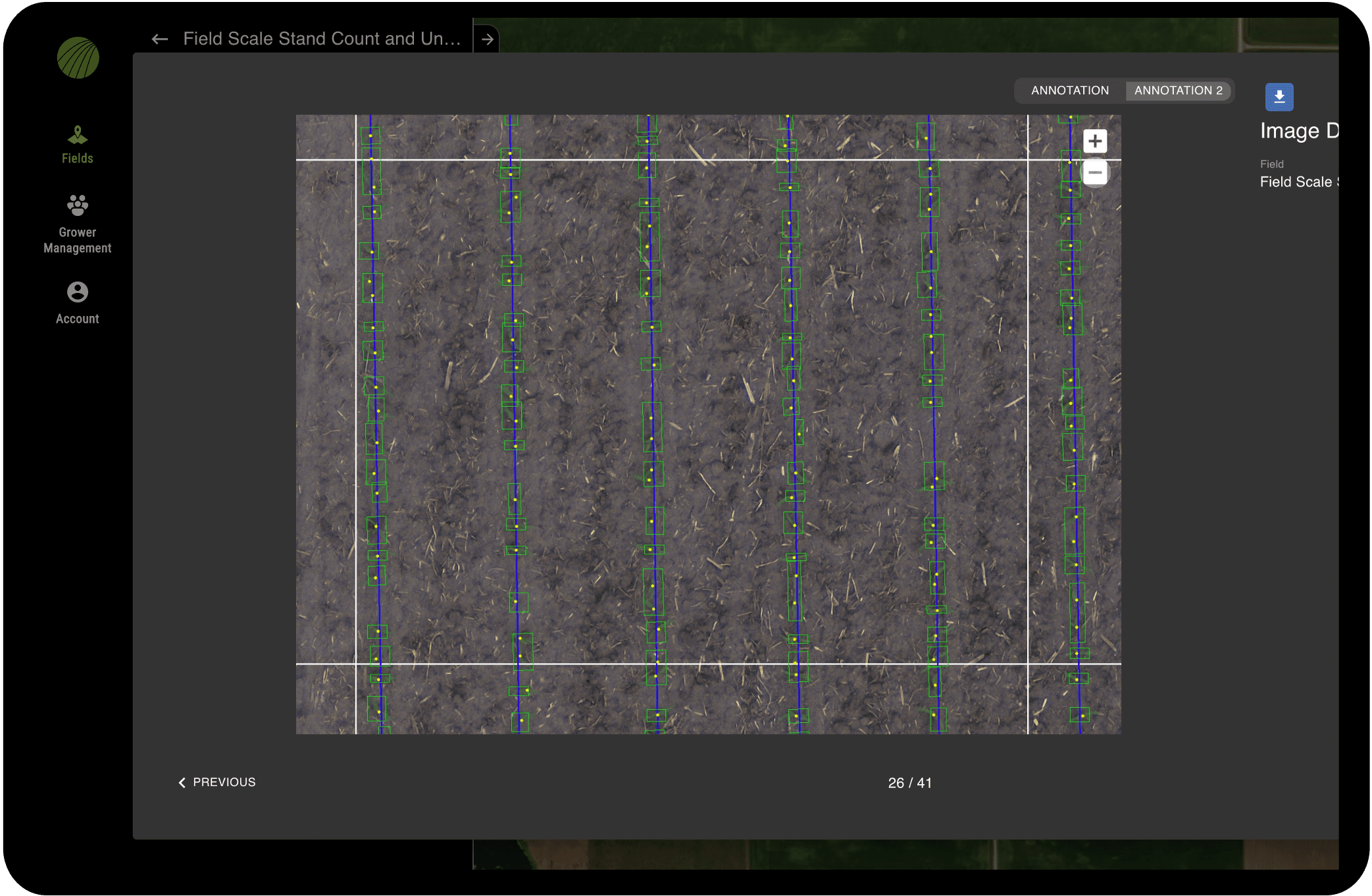 Field Scale Stand Count and Uniformity from Sentera