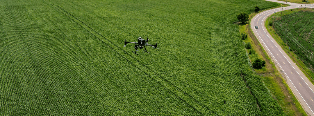 ag drone flying field